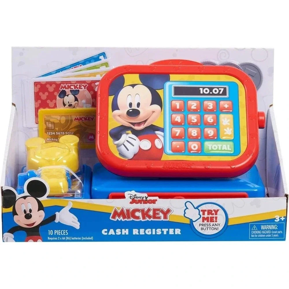Disney Junior Mickey Mouse‎ Cash Register Toy Realistic Sounds Phrases 10 Pieces
